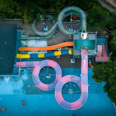 Bom preço Parque aquático pequeno de alta velocidade deslizamento aquático duplo espiral combinado on-line