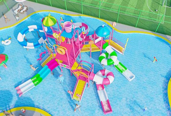 Good price Outdoor Candy Theme Spiral Water Slide House 700m2 For Children / Adults online