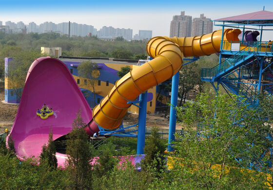 Good price Tiankeng Shape Spiral Fiberglass Water Slide Anti UV 18m Height online