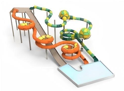 Good price Serpentine Magic Ball Aqua Park Water Slide Combined 14M Height online