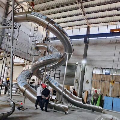 Good price Amusement Park Stainless Steel Water Slide Weather Resistant 6m3/H online