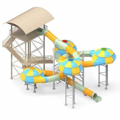 Good price UFO Themed Spiral Water Slide Compact layout 12m Height online