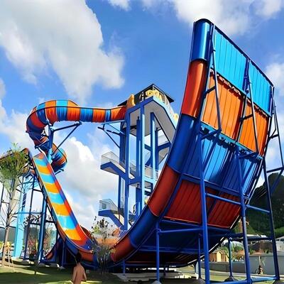 Buon prezzo Quattro persone verso il cielo scivolo a spirale a forma di U 17,5m per il parco acquatico in linea