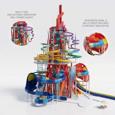 Good price Kids Multi-Lane Water Slide 22M — Space Galaxy Style Theme Park online