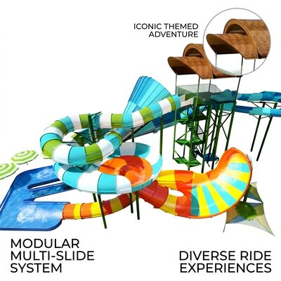 Good price Mystic Dragon Themed U-Shaped Water Slide 22M Aqua Adventure Park online