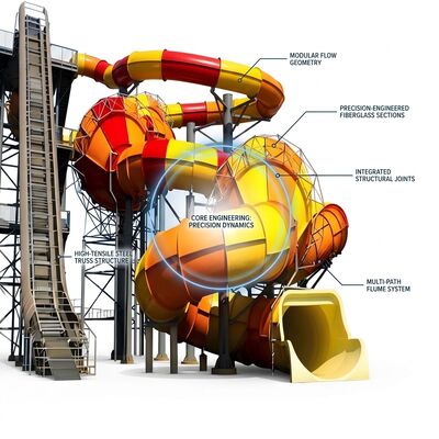 Good price Boomerango Water Slide 6M — Steampunk Industrial Style Resort Hotel Pool online