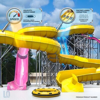 Good price 18M Safari Savannah Half-Pipe Water Park Water Slide online