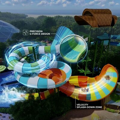 Good price Arctic Ice Themed Kids Multi-Lane Water Slide 10M Aqua Adventure Park online
